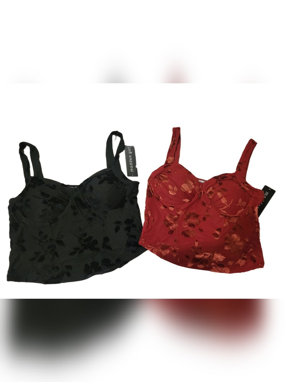 Madden Girl | Corset Style Tops | Black & Burgandy